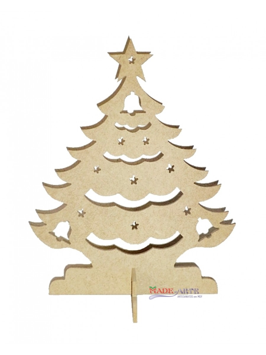 Árvore Natal com base a laser em madeira MDF para decoração de festas e  diversos ambientes.