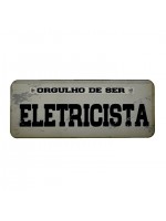 Placa veiculo 29x11,5 - Profissões - Eletricista 
